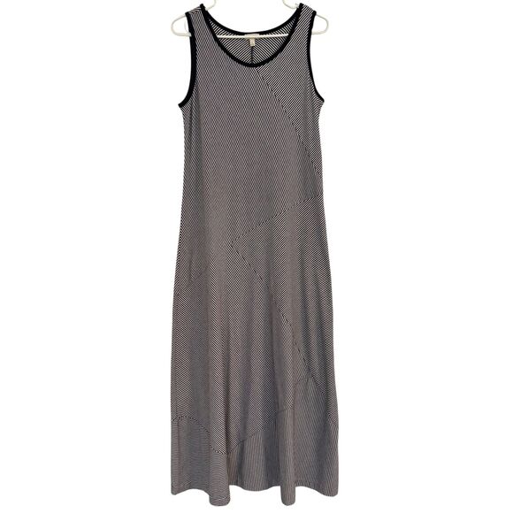 TALBOTS Women X (1X) Blue & White Striped Sleeveless Cotton Maxi Dress Plus Size - Picture 1 of 3